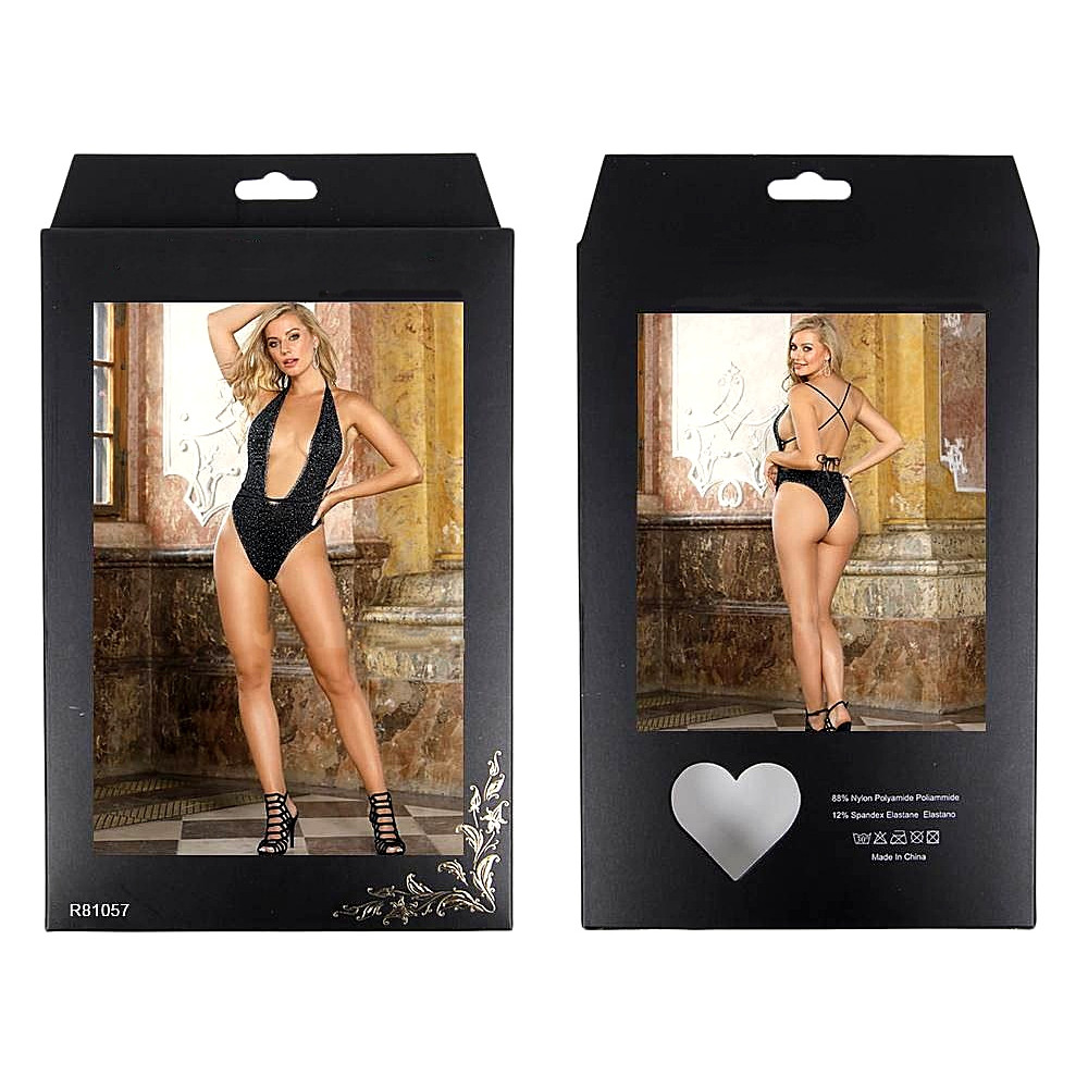 Різне - Боді зі стразами Star Night з відкритою спиною, чорне, XS-M 6