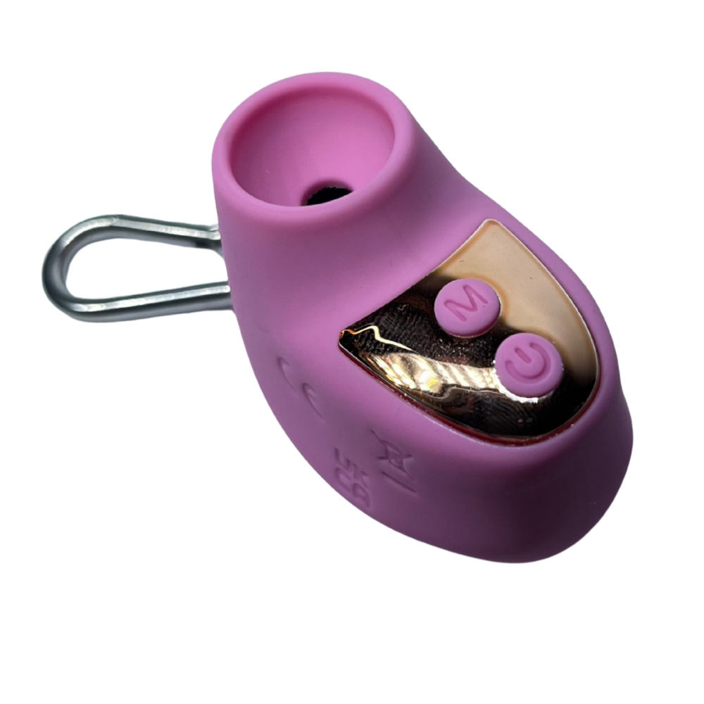 Вибропули и мини-вибраторы - Брелок-вакуумный вибростимулятор для клитора Passion Play, 10 режимов + 3 стимуляции, розовый 3