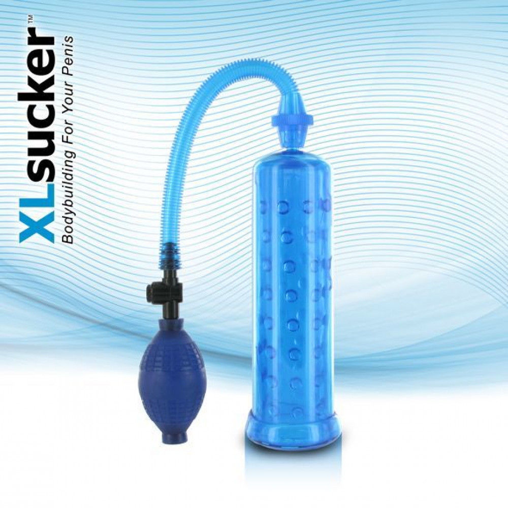  - Вакуумная помпа XLsucker Penis Pump Blue для члена длиной до 18см, диаметр до 4см