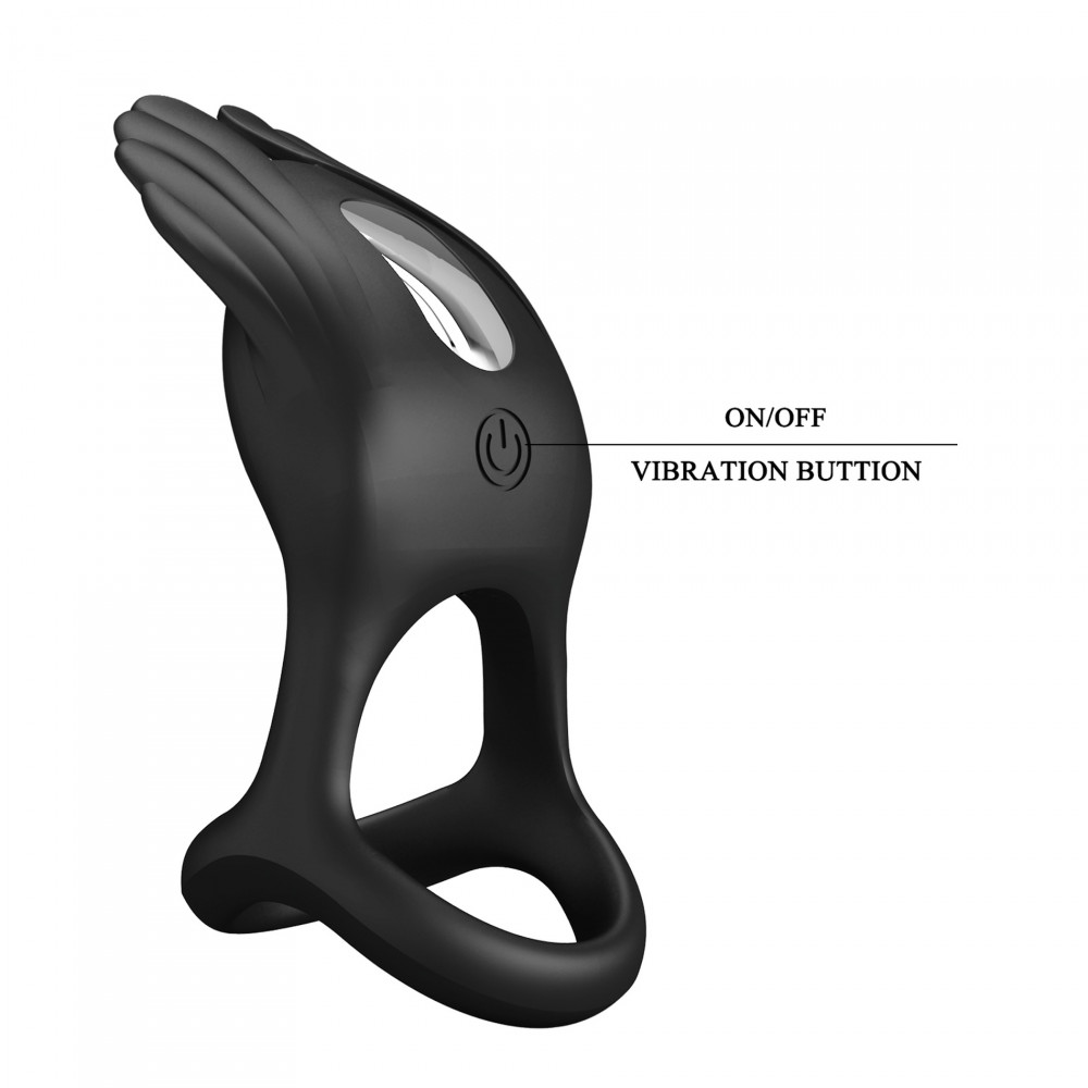 Эрекционные кольца и насадки - Эрекционное виброкольцо с крылышками PRETTY LOVE Silas 7 режимов, черное 6