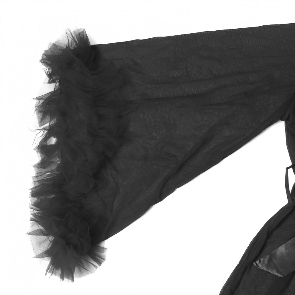 Різне - Халат Star Night з мереживом та поясом, чорний, XS-S 7