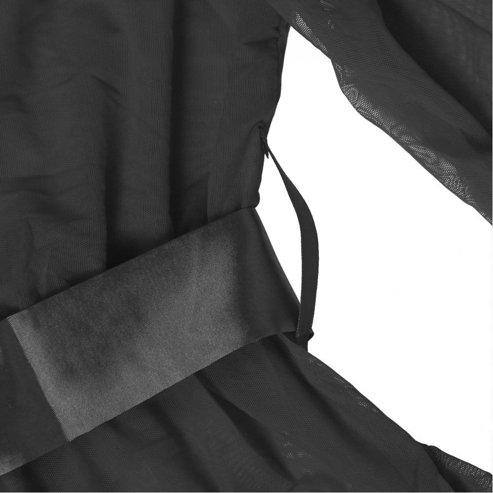 Різне - Халат Star Night з мереживом та поясом, чорний, XS-S 8