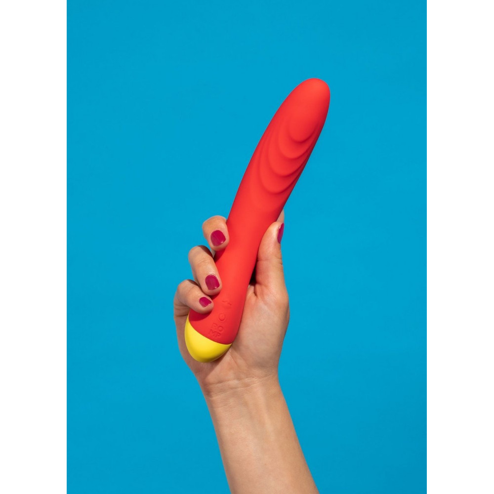 Різне - Класичний вібратор із рельєфом Romp Hype червоний 4