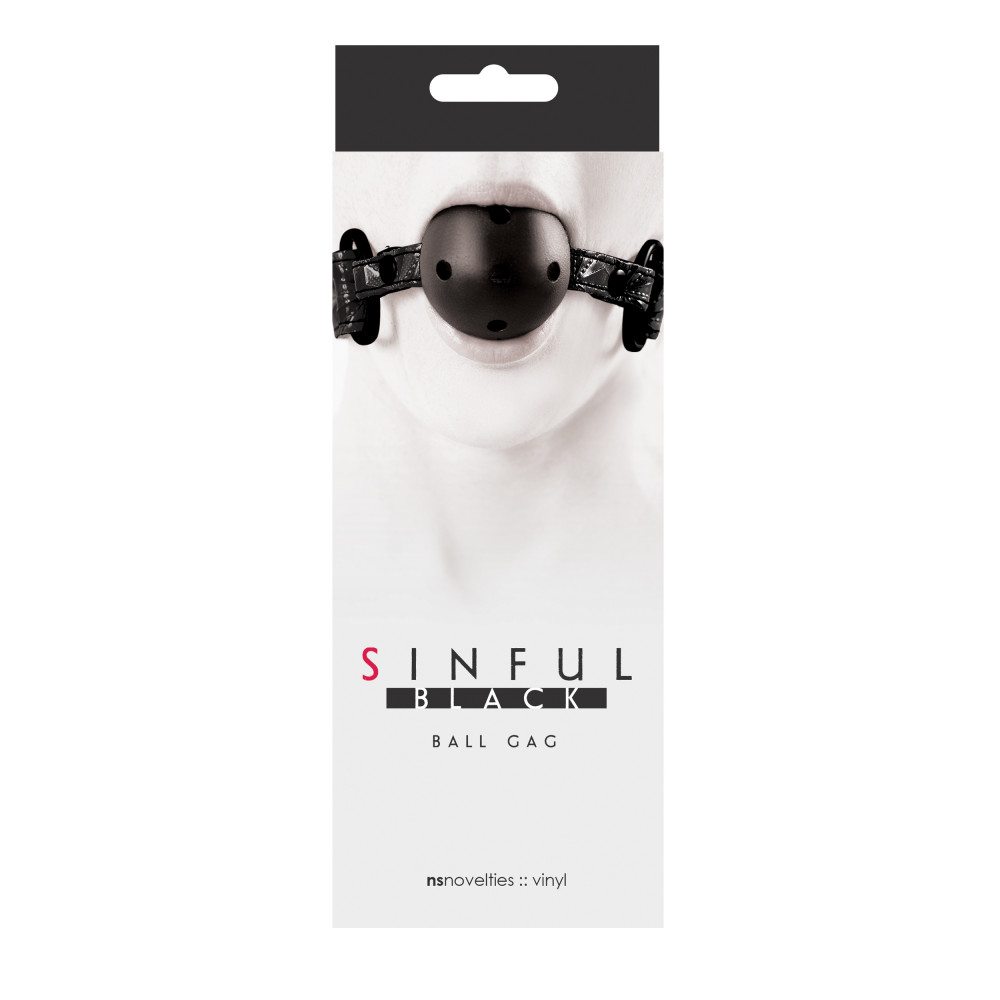 Кляп - Кляп NS Novelties SINFUL BLACK BALL GAG 1