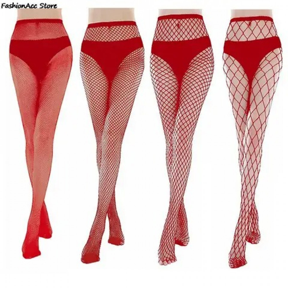 Разное - Колготы в сеточку One Size Risa Nylon Fishnet Tights от Leg Avenue, оранжевые 3