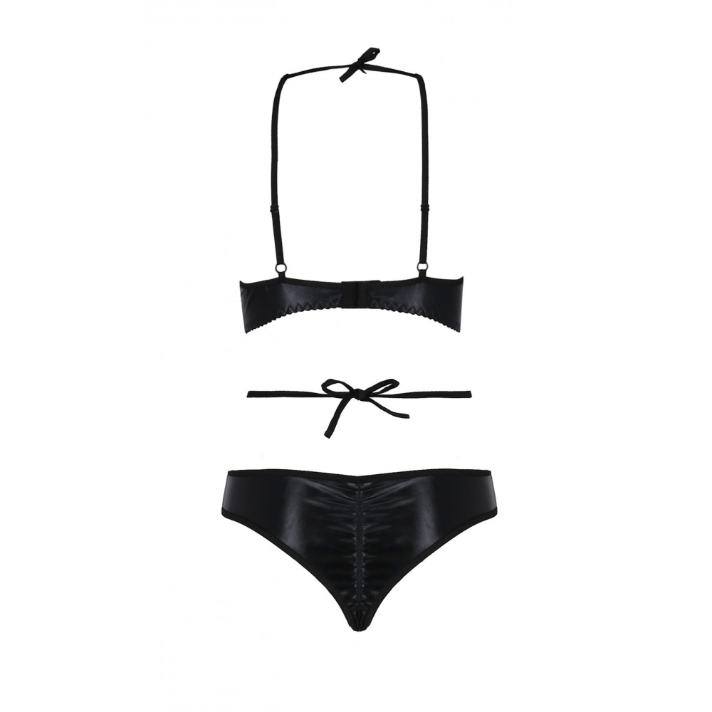 Разное - Комплект белья с декоративными эллементами NAVEL SET black S/M - Passion 3