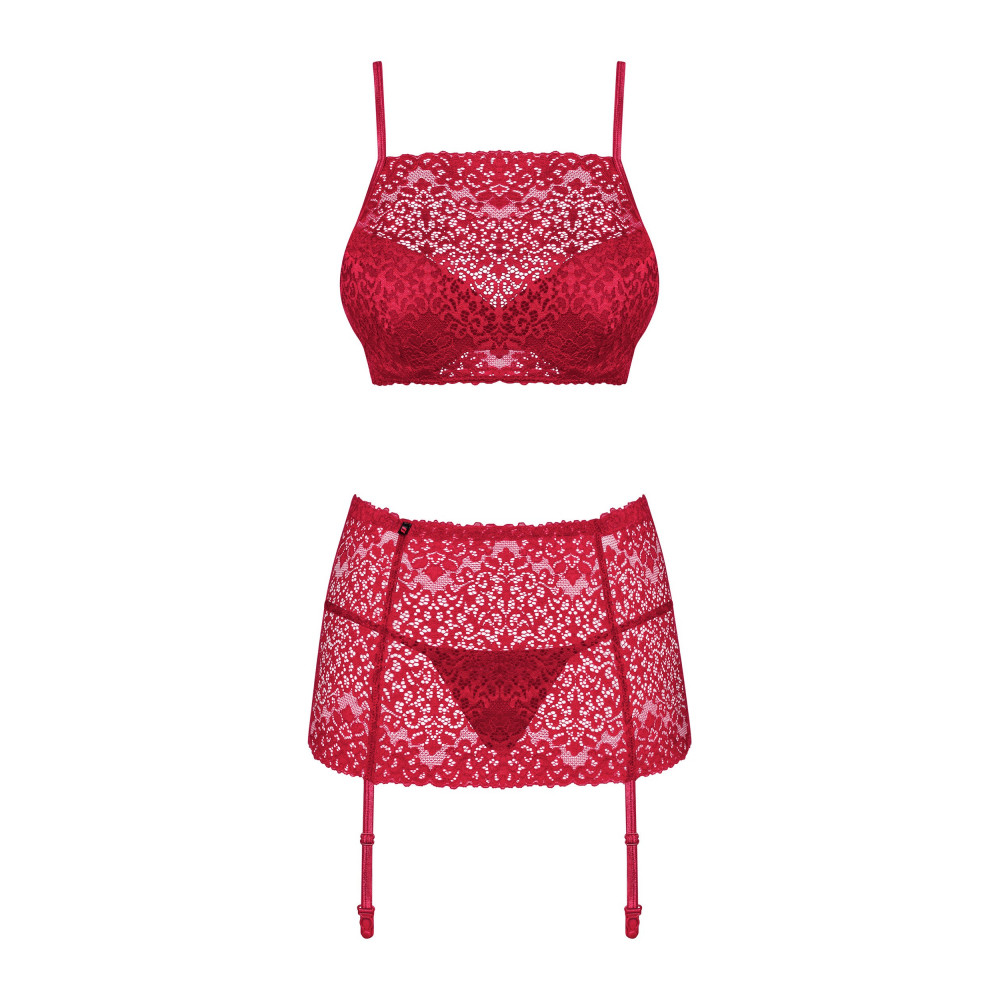 Разное - Комплект Obsessive Lividia 3 pcs set red S/M 4