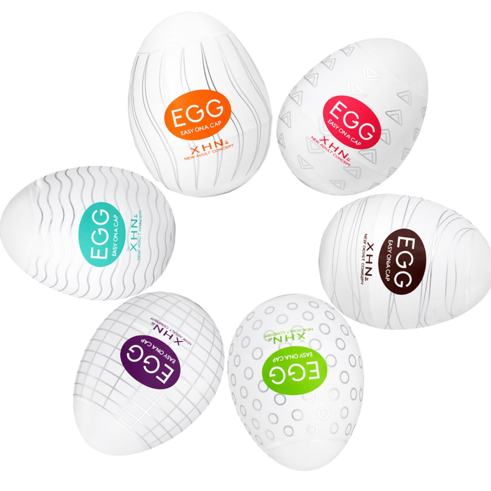 Мастурбаторы без вибрации - Мастурбатор-яйцо с рельефом XHN Egg Easy Ona-Cap, белый, 52 × 68 мм 2