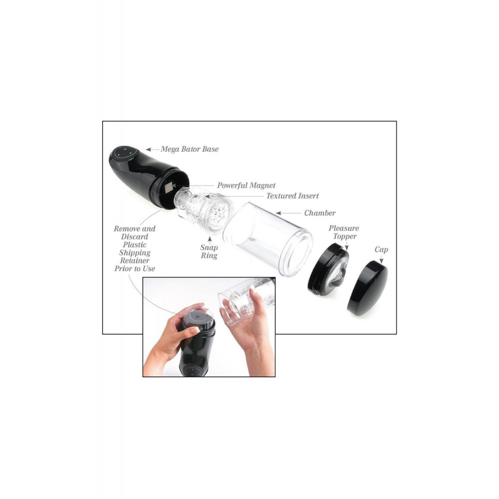 Мастурбатори без вібрації - Мастурбатор автоматичний Pipedream PDX Extreme Mega-Bator Ass чорний, 28 см 5