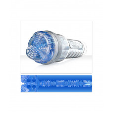 Мастурбатор в колбе с вибрацией и имитацией орального секса Fleshlight Turbo Core Blue Ice, голубой