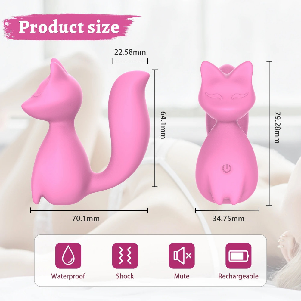 Вибропули и мини-вибраторы - Мини-вибратор клиторальный Every Night Toys Doris в форме лисы бирюзовый, 10 режимов вибрации 7