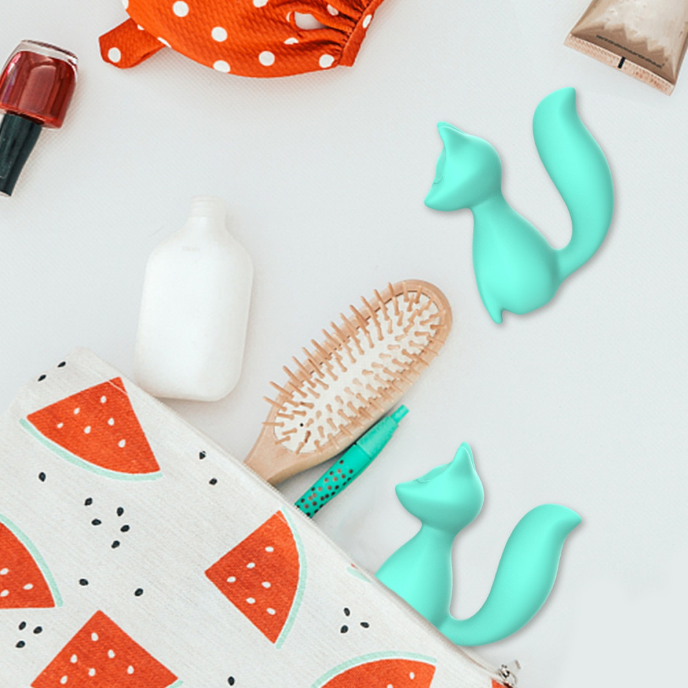 Вибропули и мини-вибраторы - Мини-вибратор клиторальный Every Night Toys Doris в форме лисы бирюзовый, 10 режимов вибрации 4