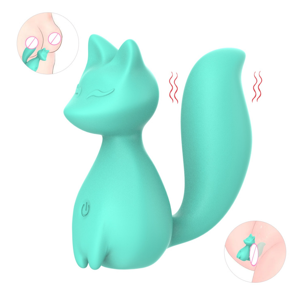 Вибропули и мини-вибраторы - Мини-вибратор клиторальный Every Night Toys Doris в форме лисы бирюзовый, 10 режимов вибрации