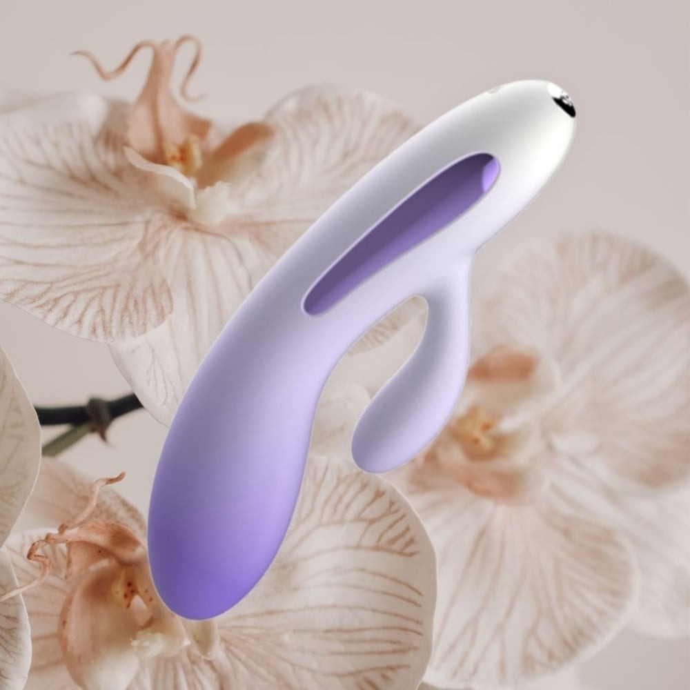 Різне - Міні вібратор кролик із кольоровим світлодіодом Every Night Toys, 7 режимів вібрації, бузковий градієнт 3