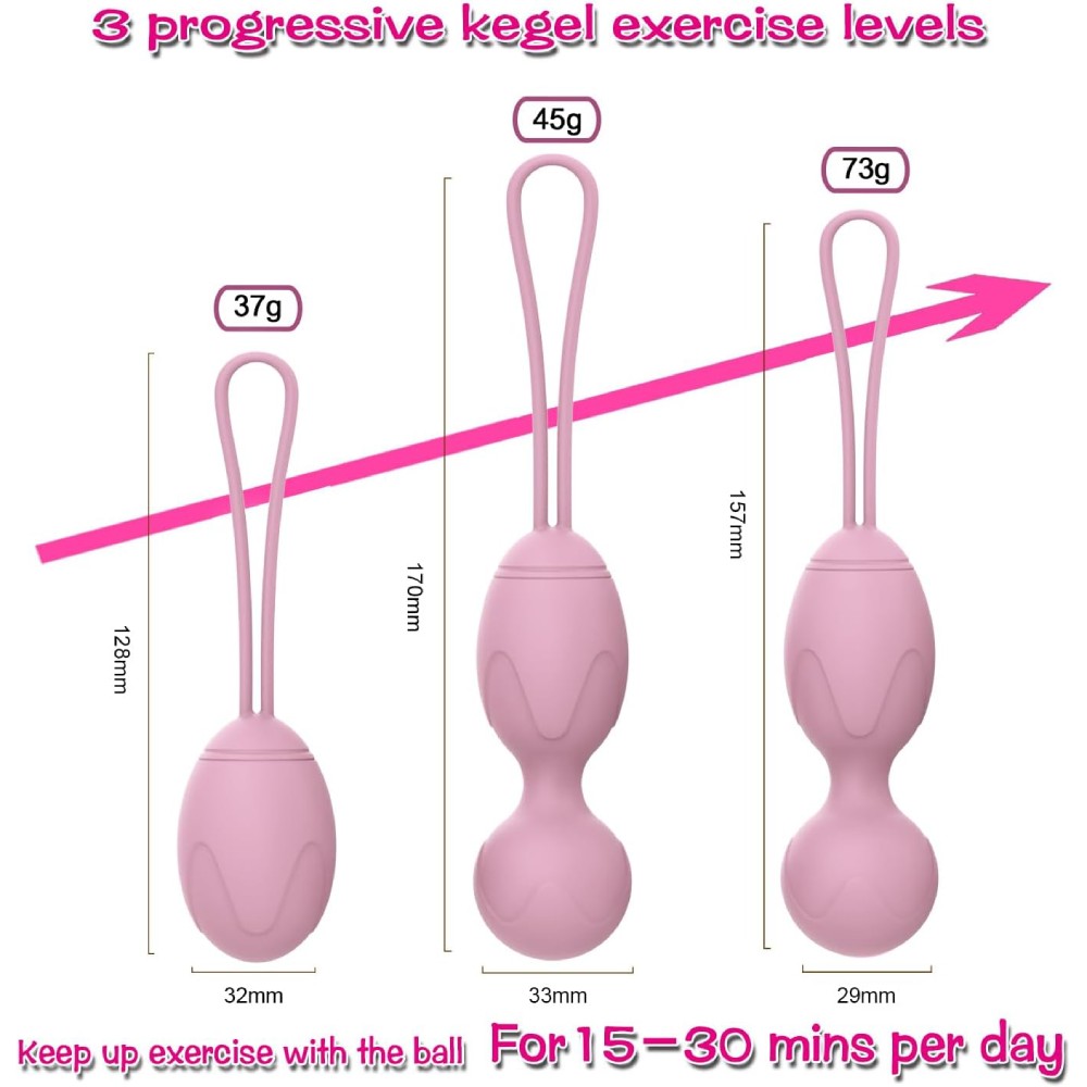 Вагинальные шарики и тренажеры - Набор вагинальных шариков BeYourLover силиконовые, фиолетовые, 3 шт 1
