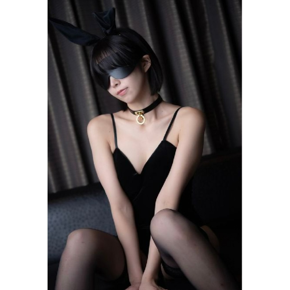  - Нашийник-чокер з кільцем, італійська шкіра Leather Cosplay Choker UPKO, розмір L 3