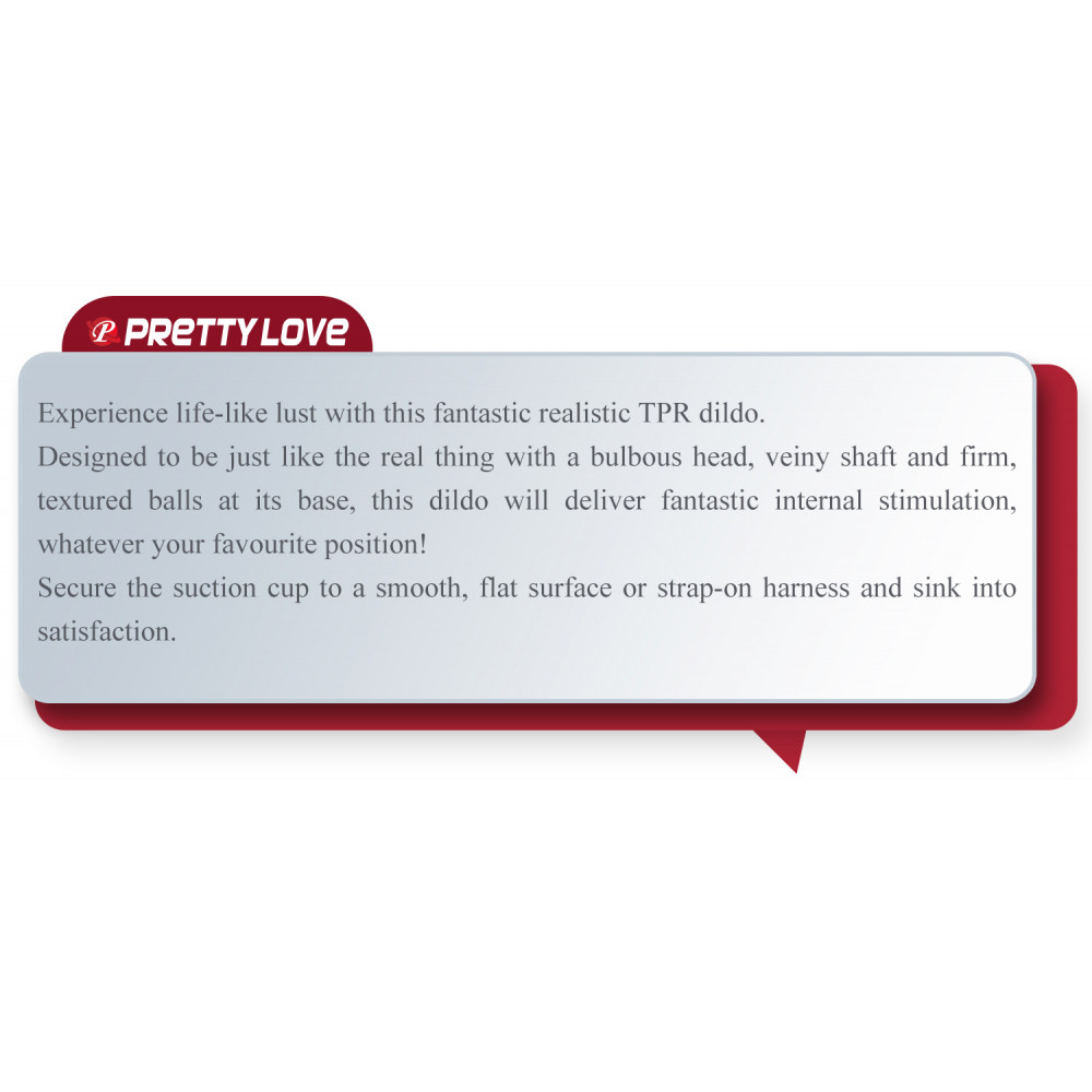 Фалоімітатор - Фалоімітатор протез PRETTY LOVE реалістичний, еластичний, світлий беж, 13 см 11