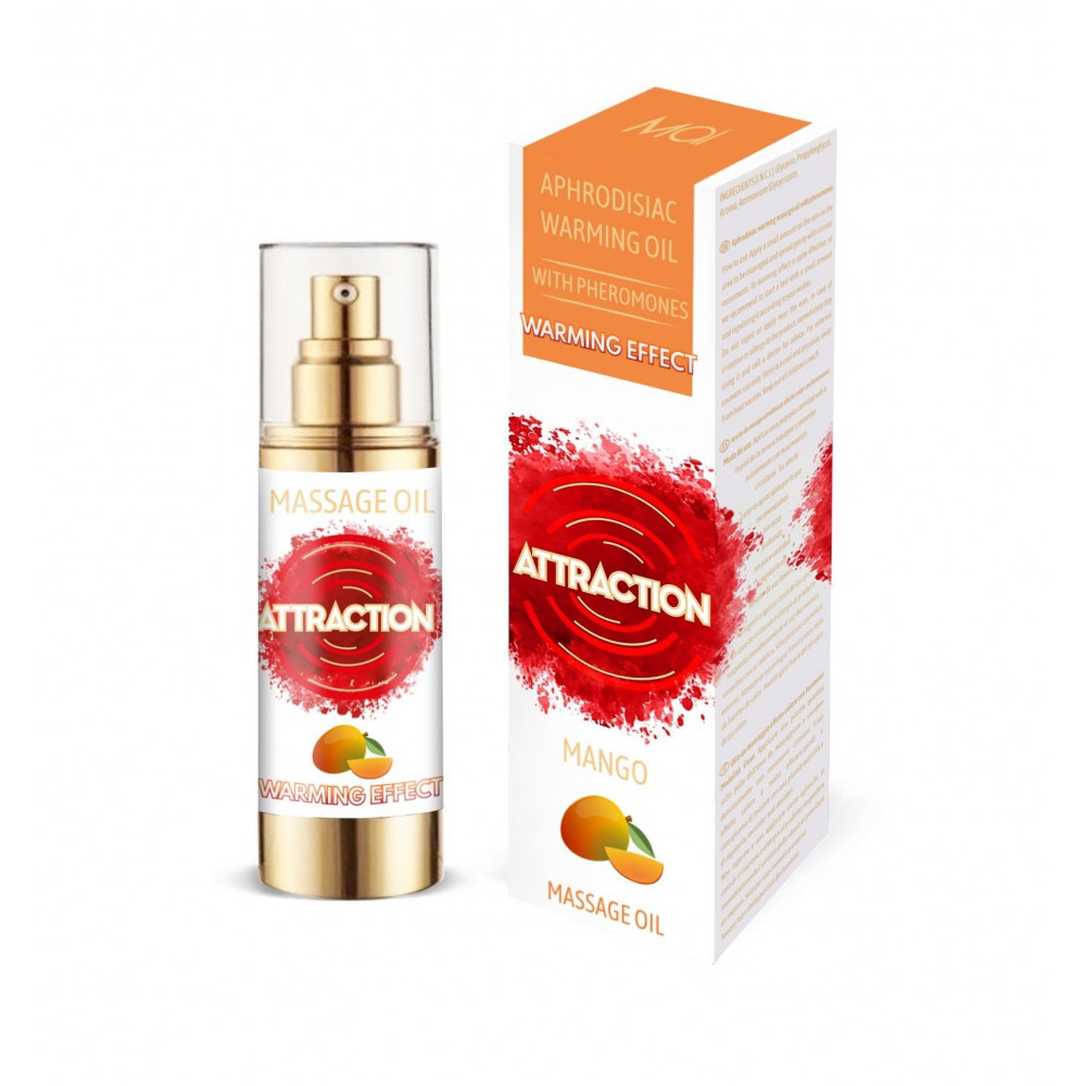 Массажные масла и свечи - Разогревающее массажное масло с феромонами MAI PHEROMON MASSAGE OIL - MANGO (30 мл)