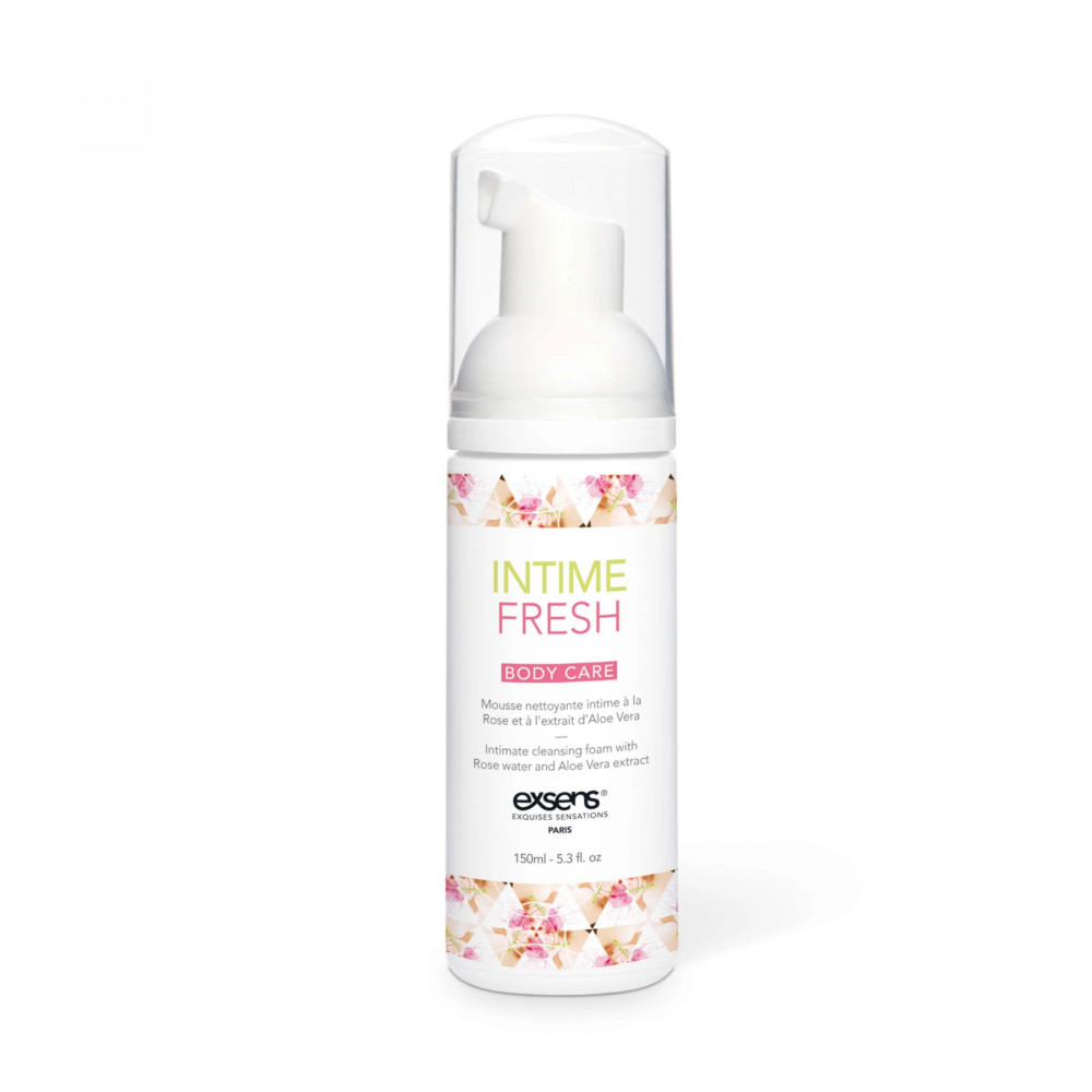 Лубриканты - Пена для интимной гигиены EXSENS Intime Fresh 150 мл, экстракт розы и алоэ вера, натуральная 1