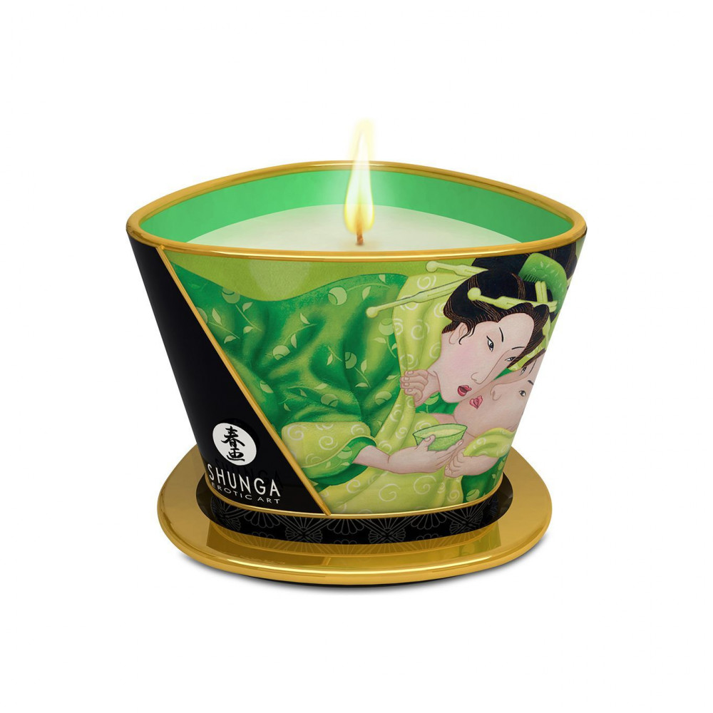 Массажные свечи - Массажная свеча Shunga Massage Candle – Exotic Green Tea (170 мл) с афродизиаками