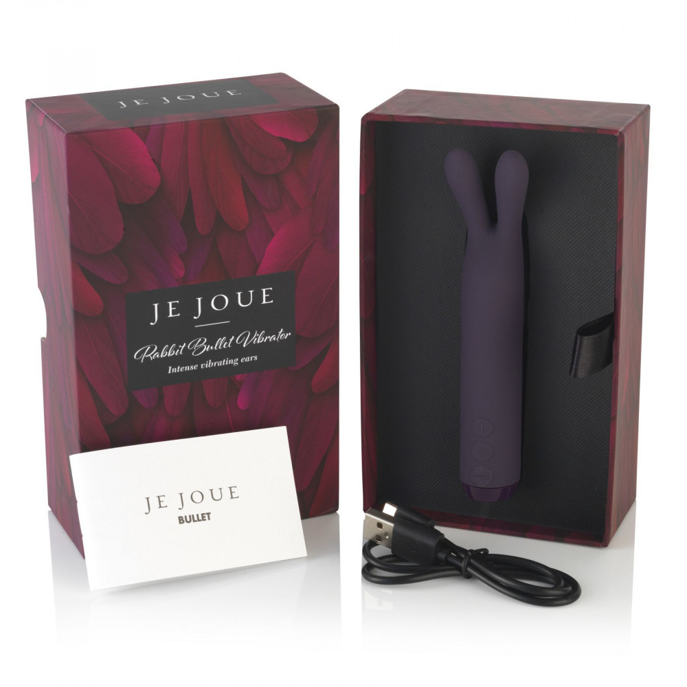 Вибратор - Вибратор с ушками Je Joue - Rabbit Bullet Vibrator Purple, глубокая вибрация 1
