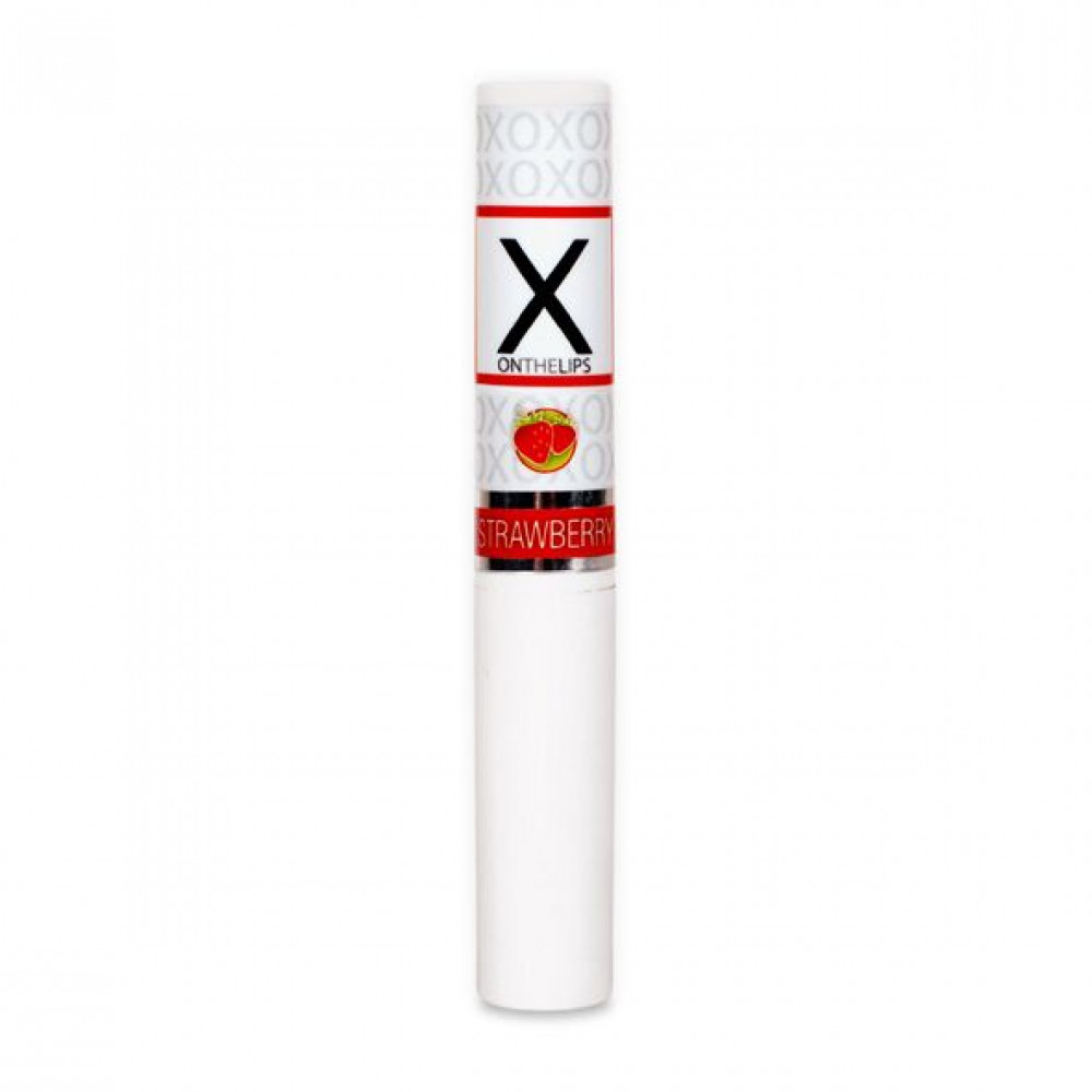 Стимулирующие средства и пролонгаторы - Стимулирующий бальзам для губ унисекс Sensuva - X on the Lips Strawberry с феромонами, клубника 1