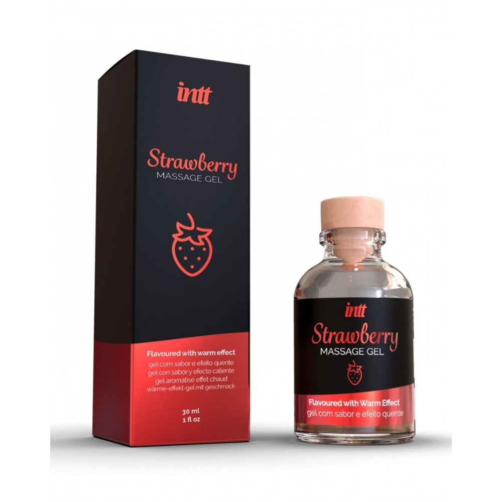 Массажные масла и свечи - Массажный гель для интимных зон Intt Strawberry (30 мл)