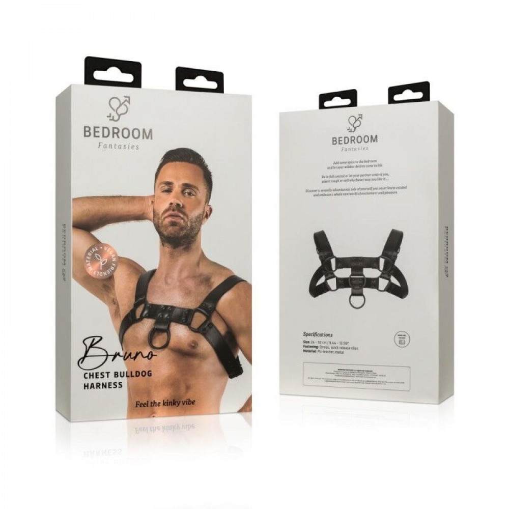 Чокеры, портупеи - Портупея Bedroom Fantasies Bruno Chest Bulldog Harness - Black 1