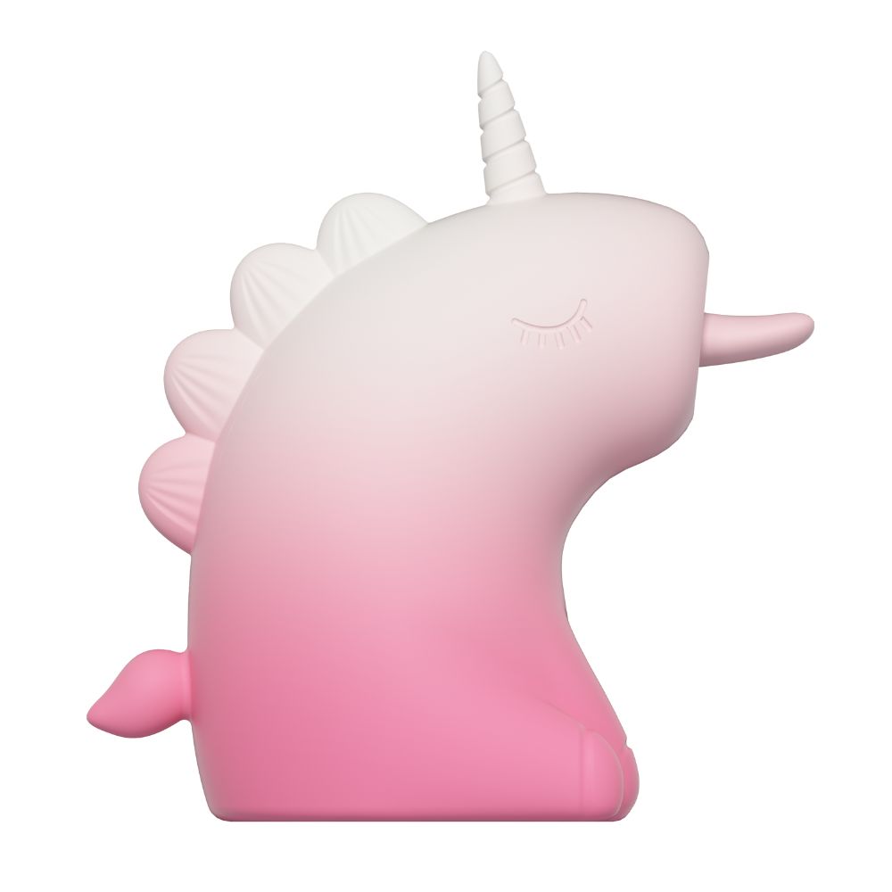 Різне - Стимулятор клітора з довгим обертовим язичком UNIVIBE Єдиноріг, 10 режимів, градієнт біло-рожевий 3