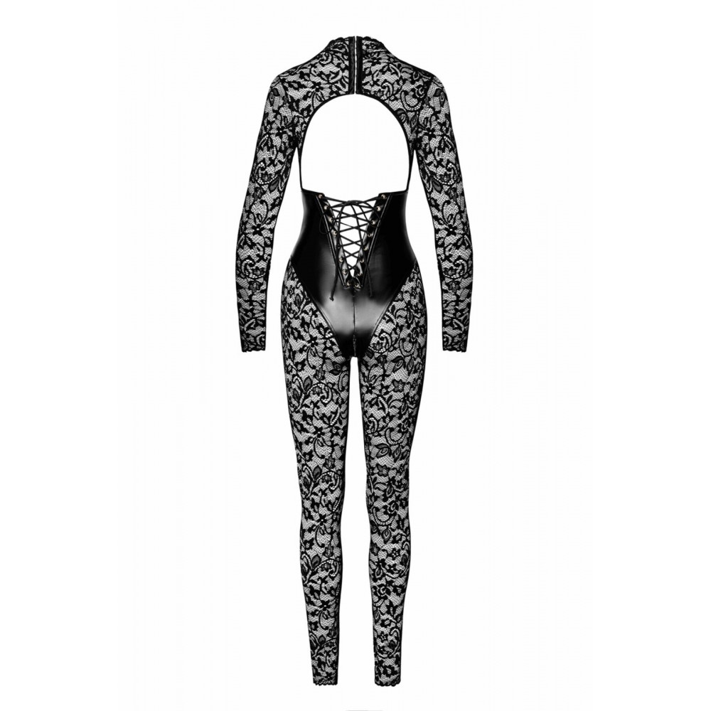 Женское эротическое белье - Комбинезон Noir Handmade F299 Enigma lace catsuit with underbust bodice - 3XL 5