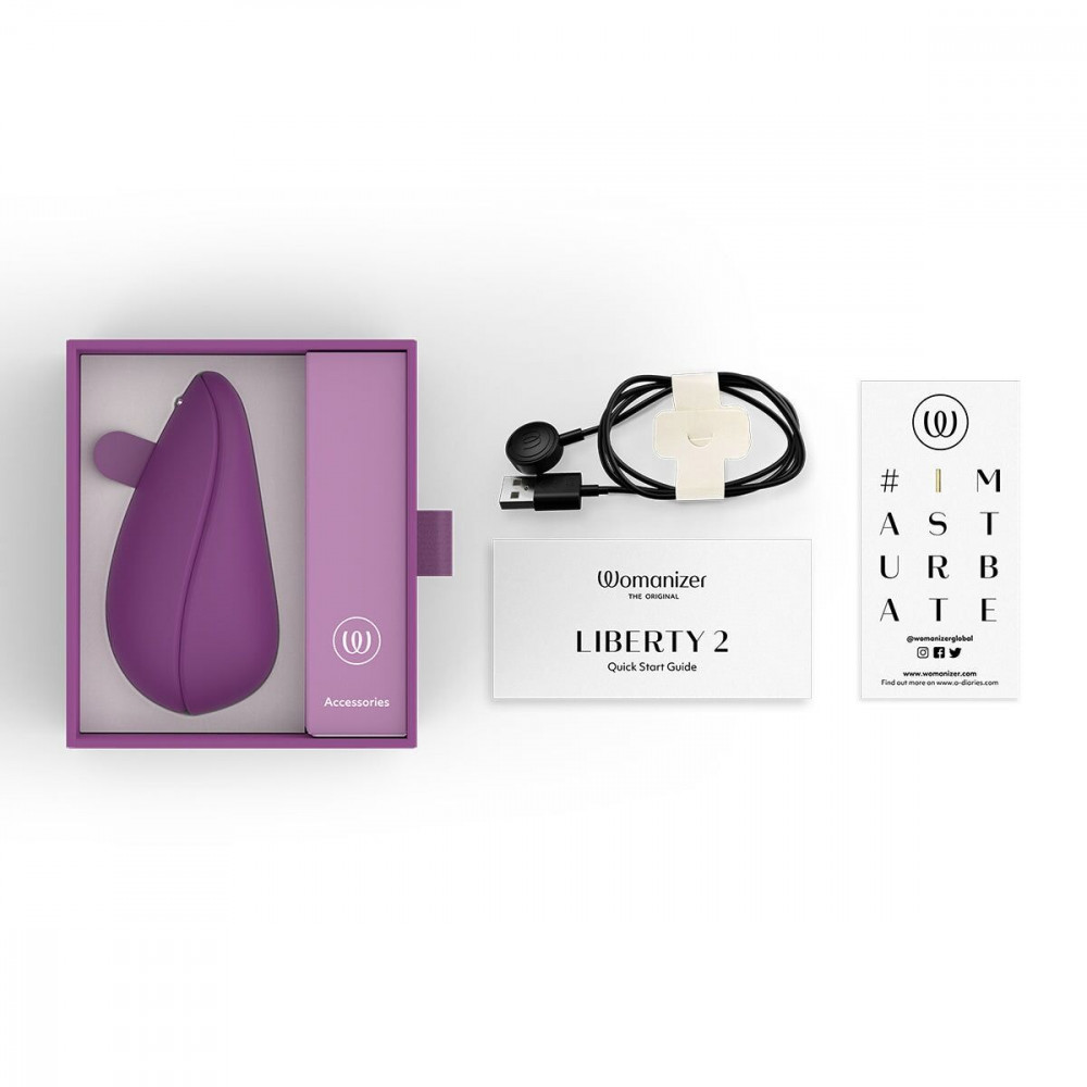 Вибраторы вакуумные - Вакуумный клиторальный стимулятор Womanizer Liberty 2 Purple 6