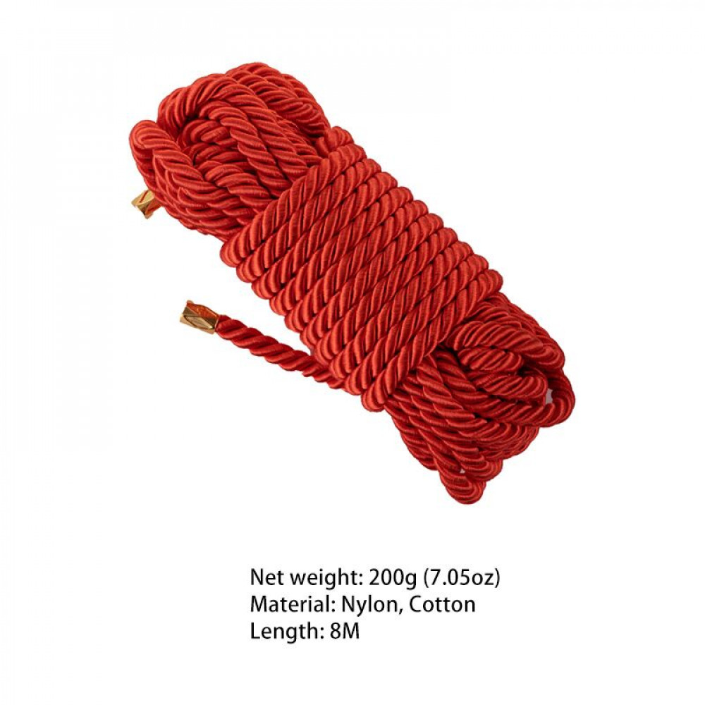 Наручники, веревки, бондажы, поножи - Веревка для шибари LOCKINK SEVANDA Shibari Pratice Rope Red, 8 метров 3