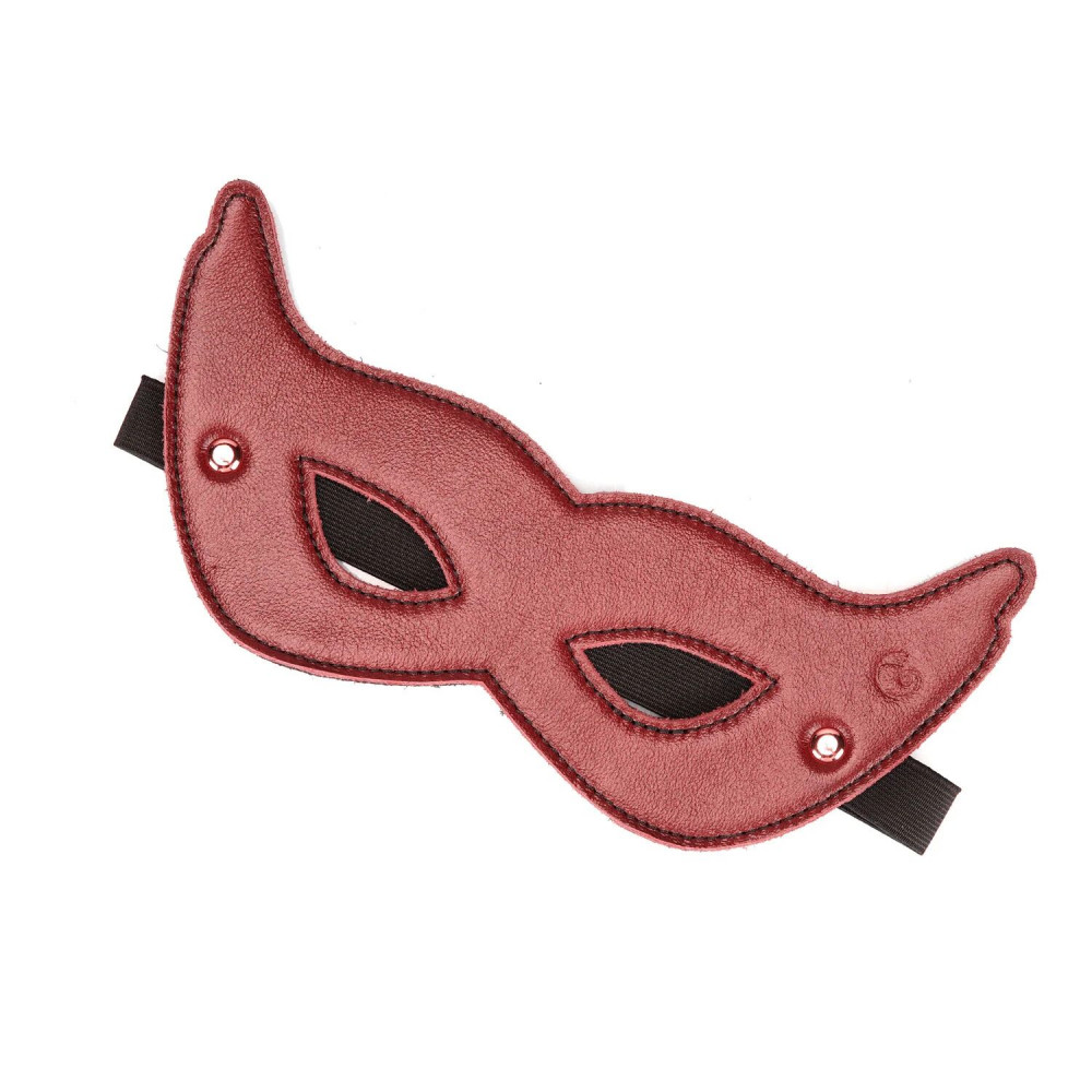 Повязки на глаза, кляпы, зажимы - Кожаная маска на глаза Liebe Seele Wine Red Eye Mask 2