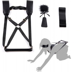 БДСМ-набор LOCKINK YEAHWOW Black Doggy Style Saddle set