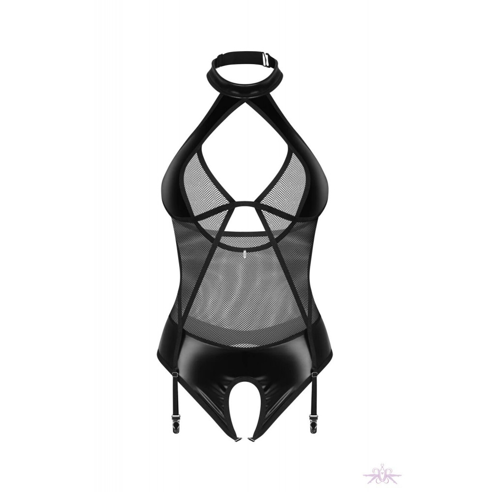 Жіноча еротична білизна - Боді Obsessive Dominna crotchless teddy S/M 1