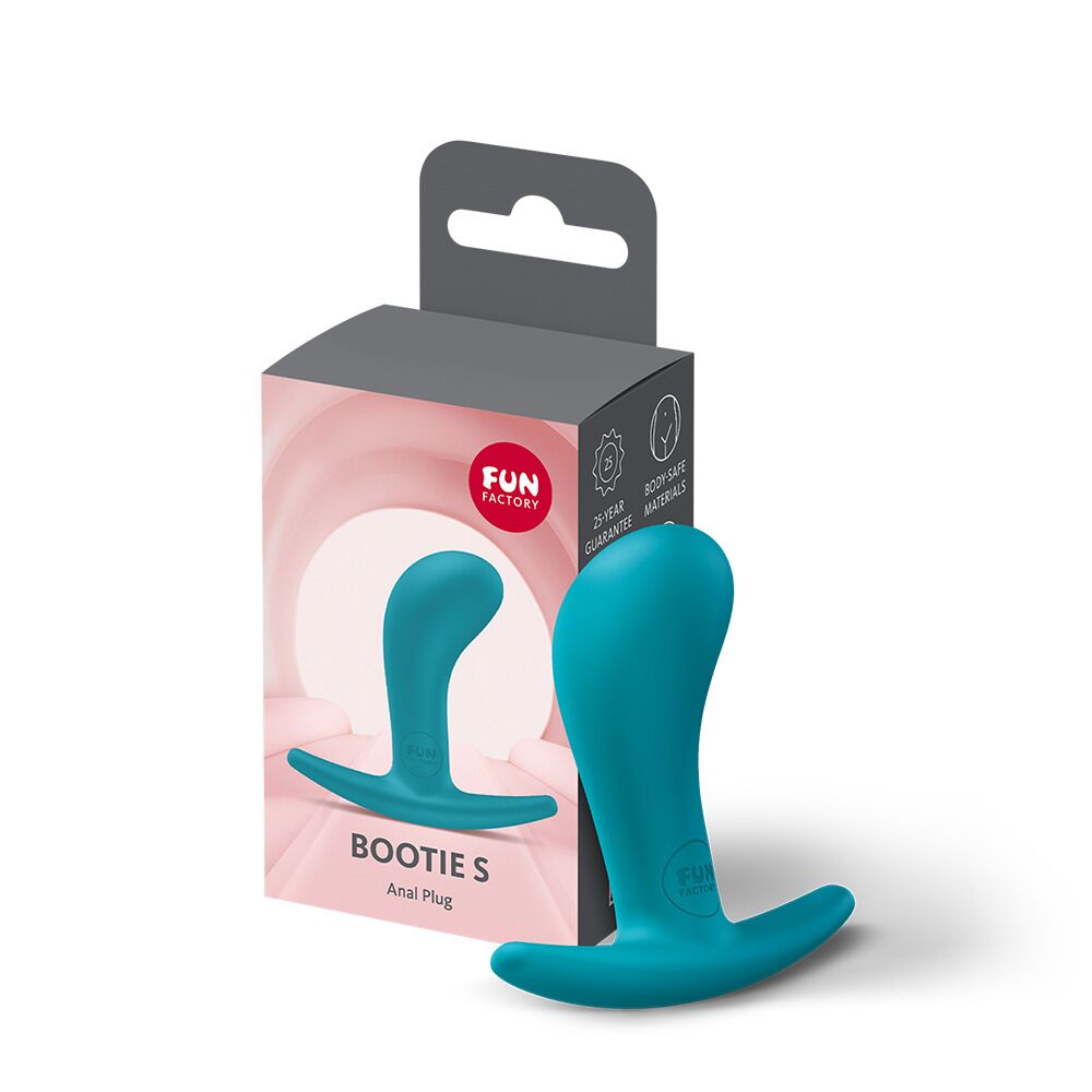 Анальні іграшки без вібрації - Анальна пробка Fun Factory BOOTIE S Aquamarine, діаметр 2,8 см, тонкий обмежувач 2