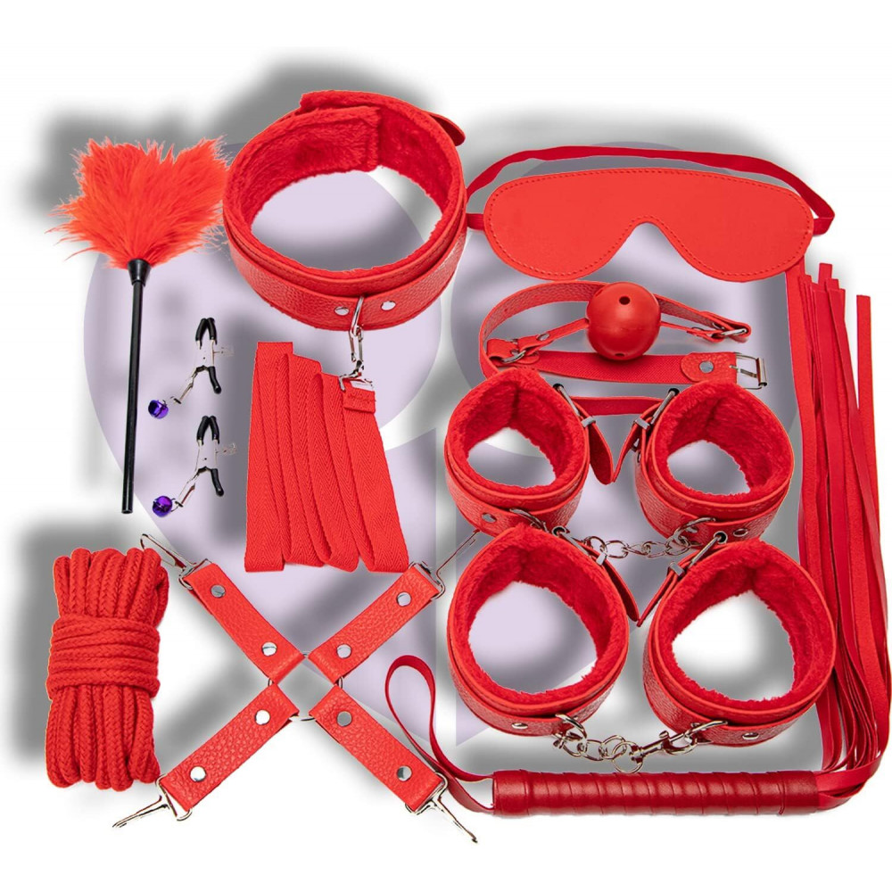 БДСМ игрушки - Набор для BDSM JSY KB80608 Red 1