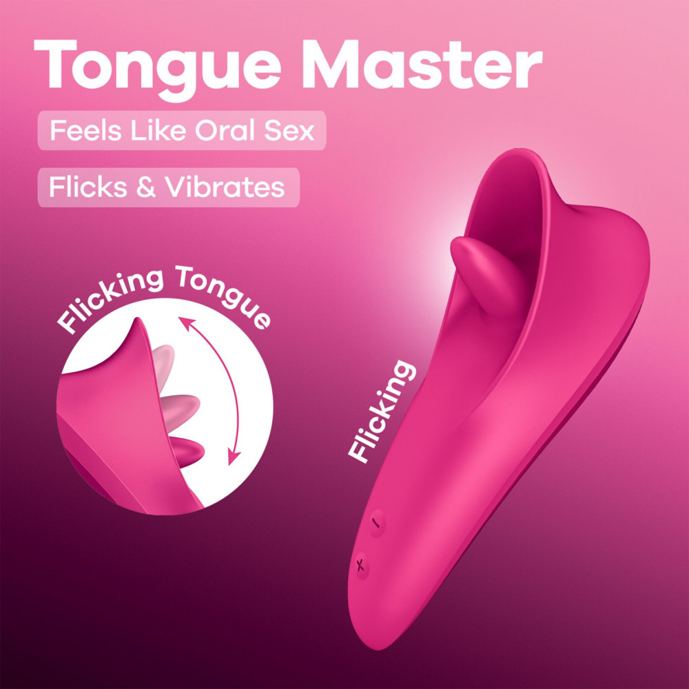 Вибропули и мини-вибраторы - Вибростимулятор для клитора Satisfyer Tongue Master с язычком 5