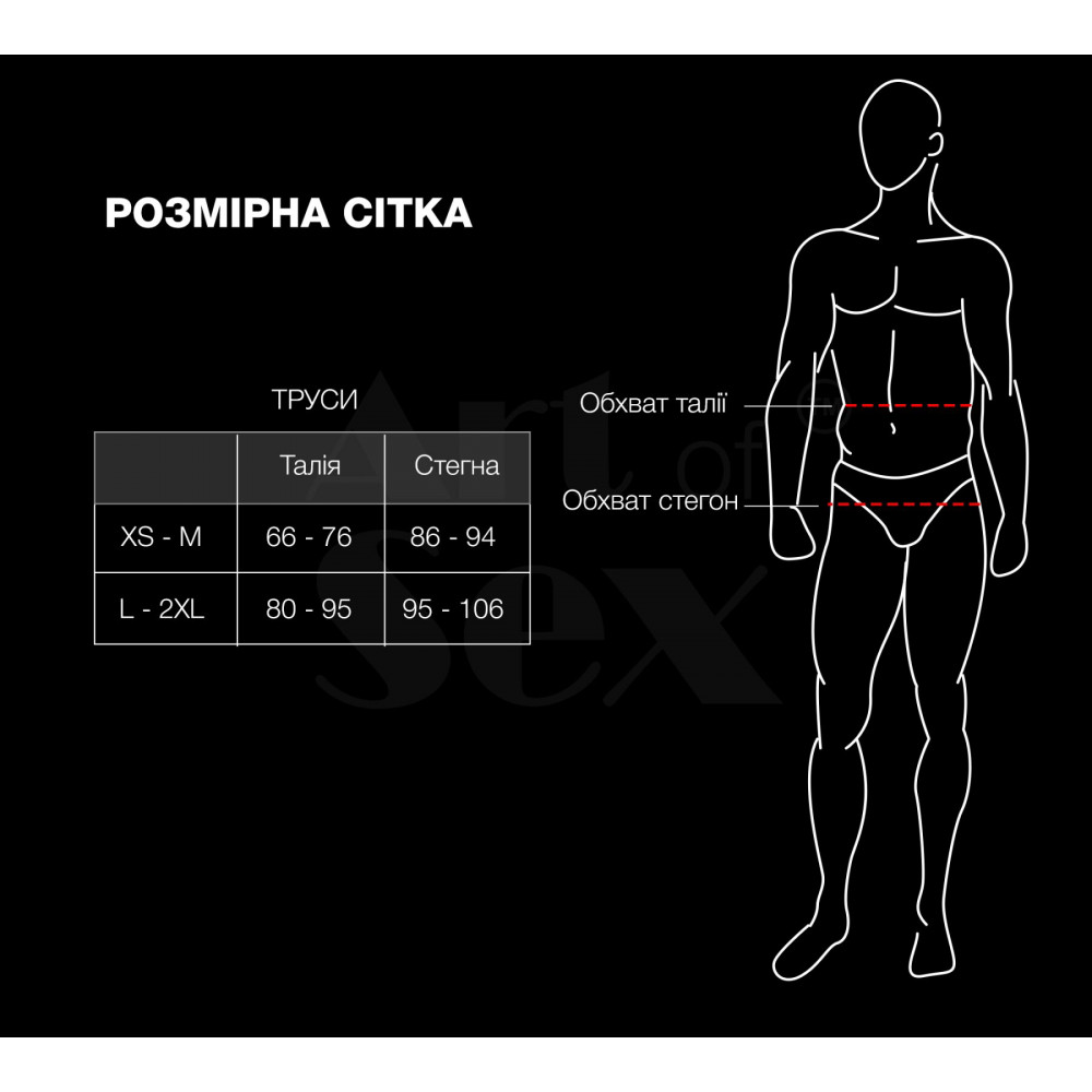  - Чоловічі труси з сітки Art of Sex — Demir, колір чорний, розмір L–2XL 3
