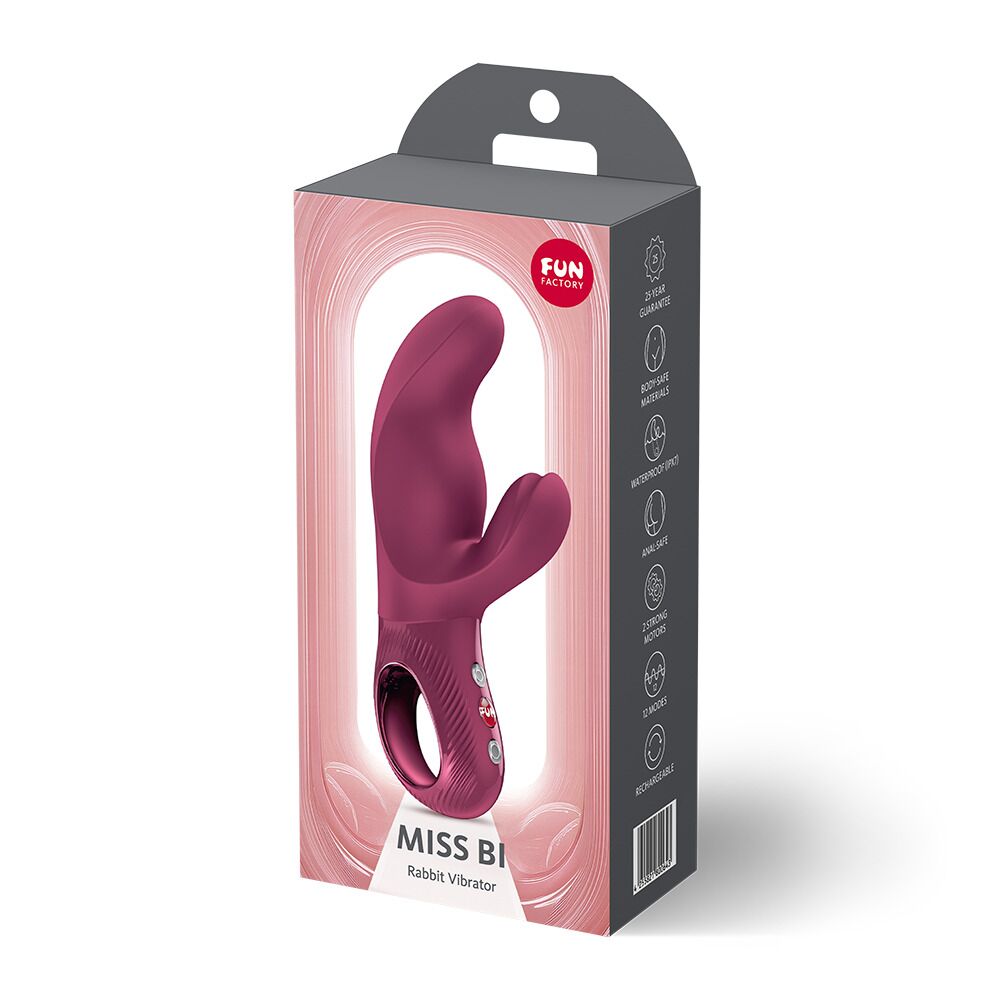 Вибратор-кролик - Вибратор-кролик Fun Factory MISS BI Wine Red, 2 независимых мотора, диаметр 4,2 см 9