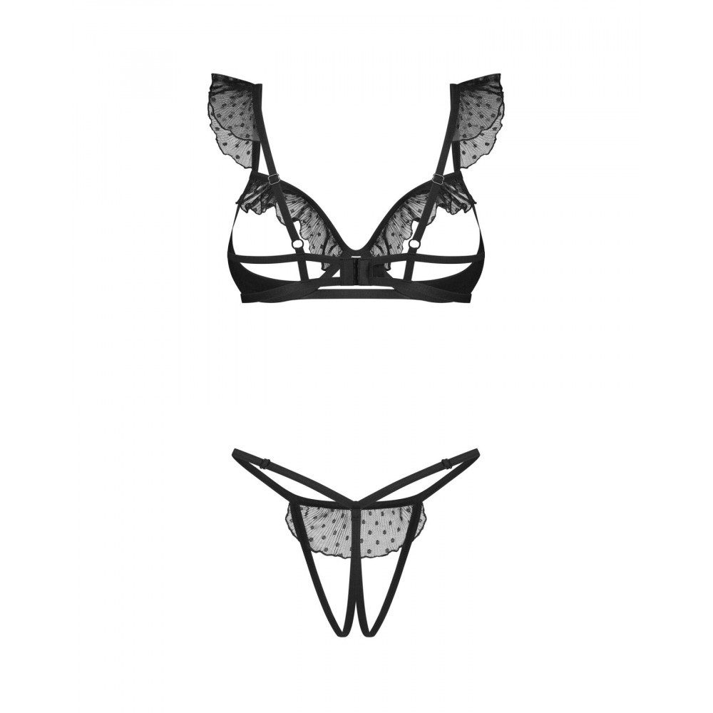 Еротичні комплекти - Комплект Obsessive Carrola 2-pcs crotchless set S/M 6