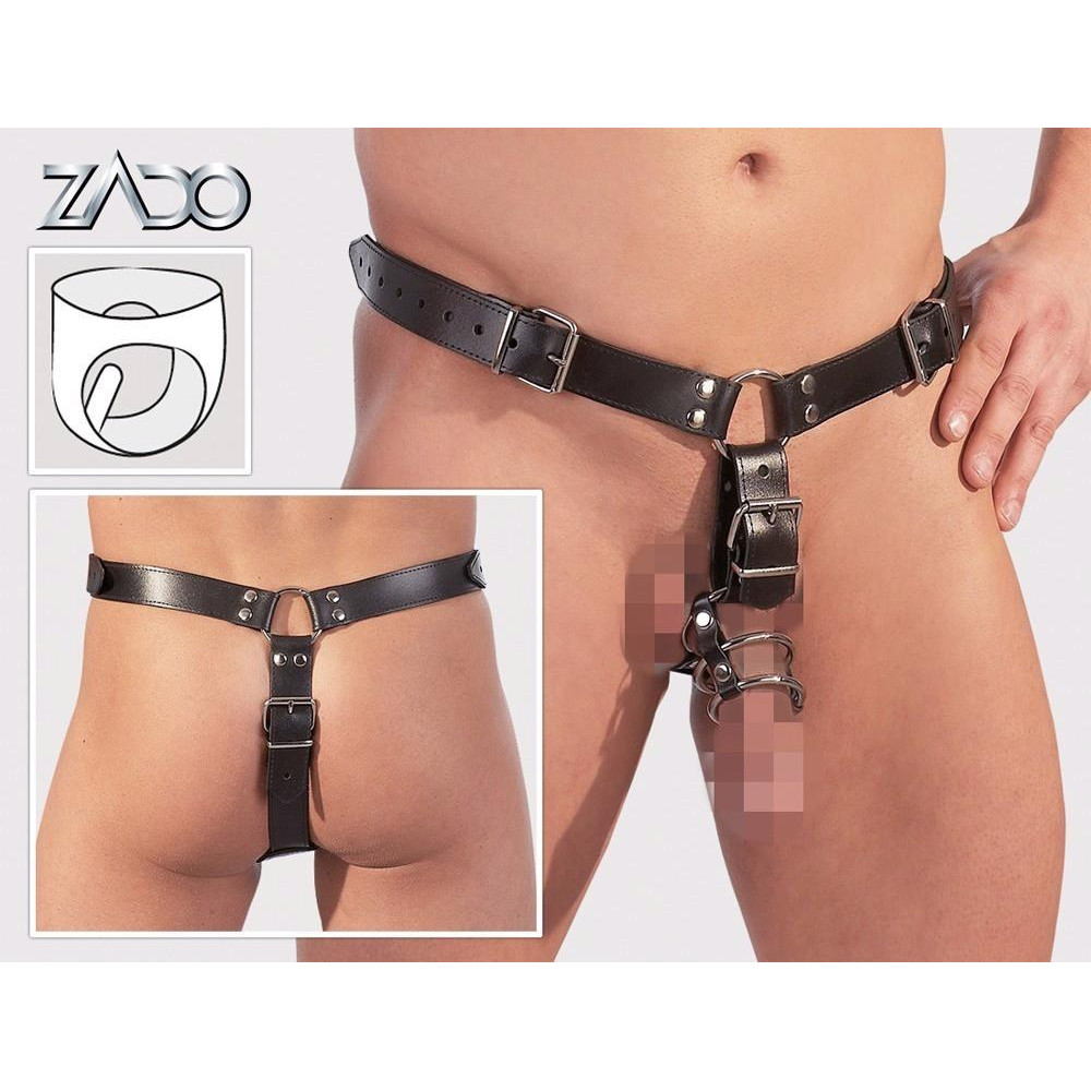 БДСМ игрушки - Трусы БДСМ Men's Leather String S/M 2