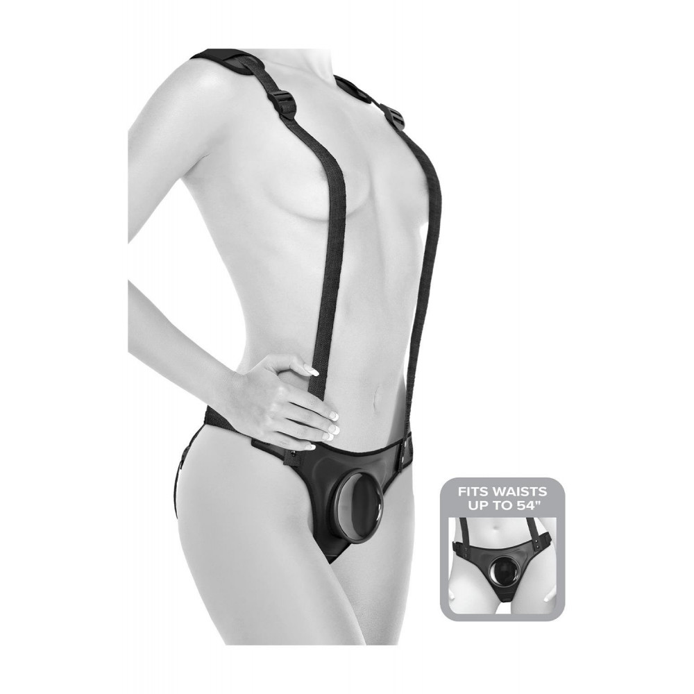 Страпони - Трусики для страпону Pipedream Body Dock з підтяжками, чорні 1