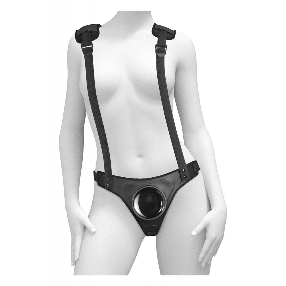 Страпони - Трусики для страпону Pipedream Body Dock з підтяжками, чорні 2