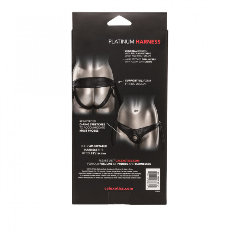 Разное - Трусики для страпона Universal Love Rider Platinum Harness, кожзам, черные 3