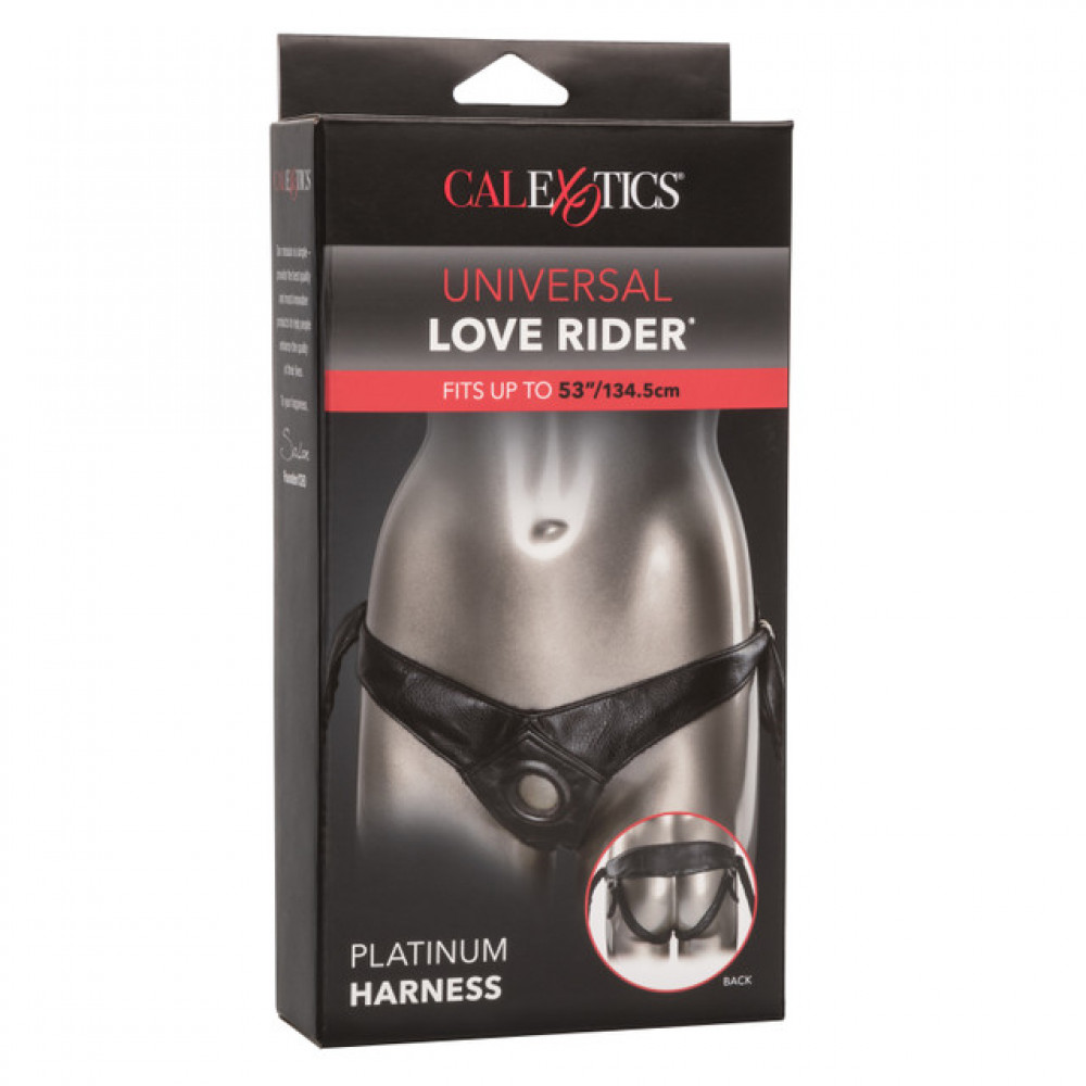 Разное - Трусики для страпона Universal Love Rider Platinum Harness, кожзам, черные 2
