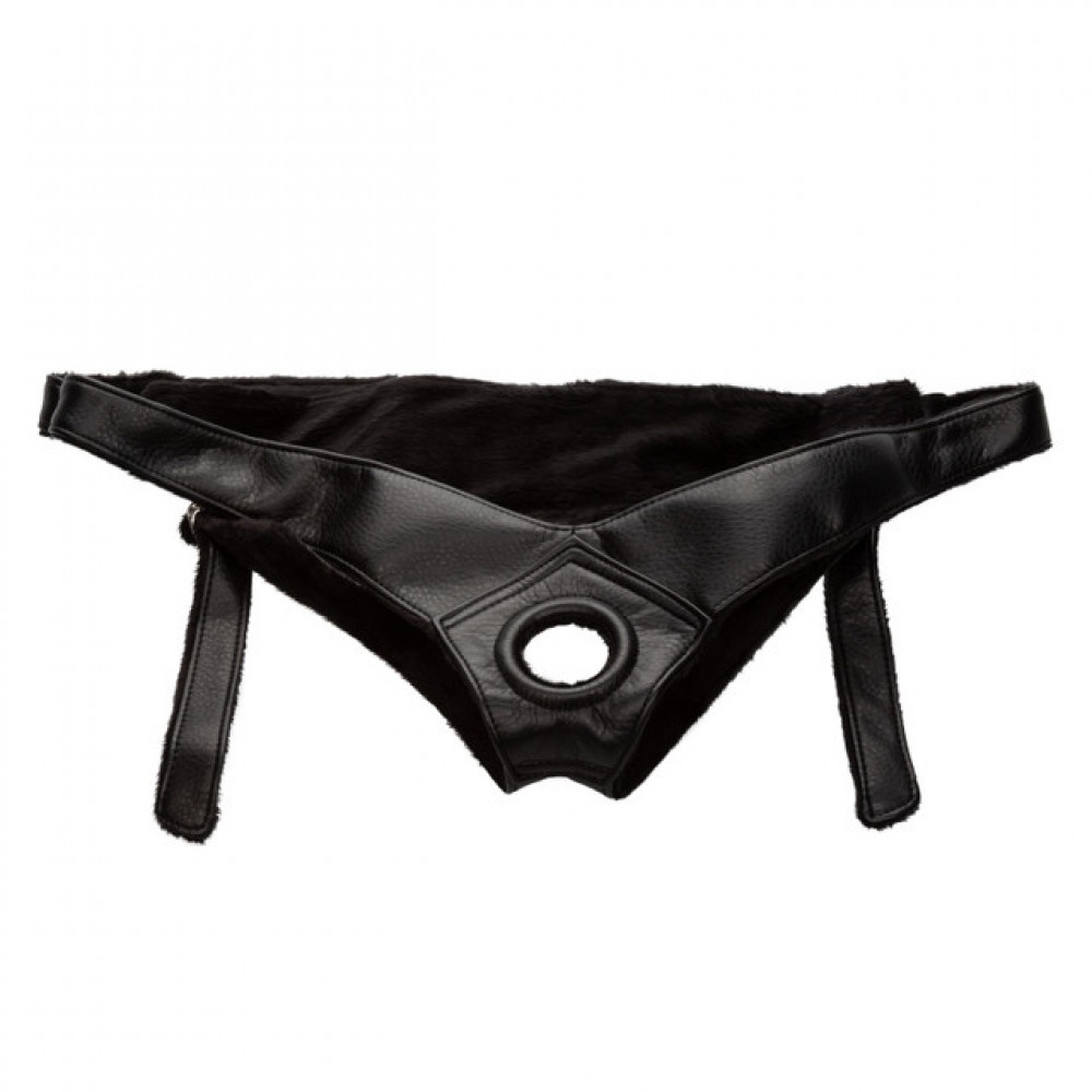 Разное - Трусики для страпона Universal Love Rider Platinum Harness, кожзам, черные 4