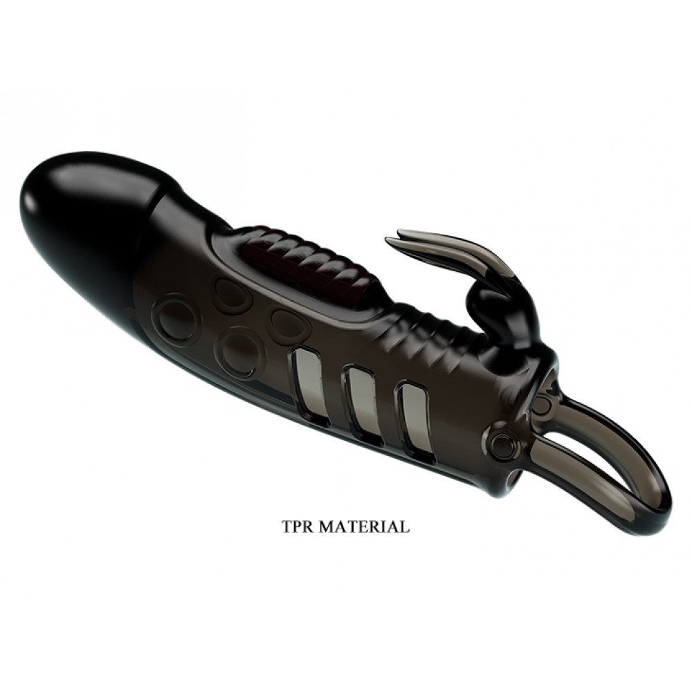 - Удлиняющая насадка с вибростимуляцией ( на 2,5 см ) PRETTY LOVE - PENIS SLEEVE Sloane, BI-026243-1 1