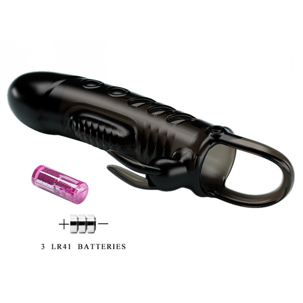 - Удлиняющая насадка с вибростимуляцией ( на 2,5 см ) PRETTY LOVE - PENIS SLEEVE Sloane, BI-026243-1 6