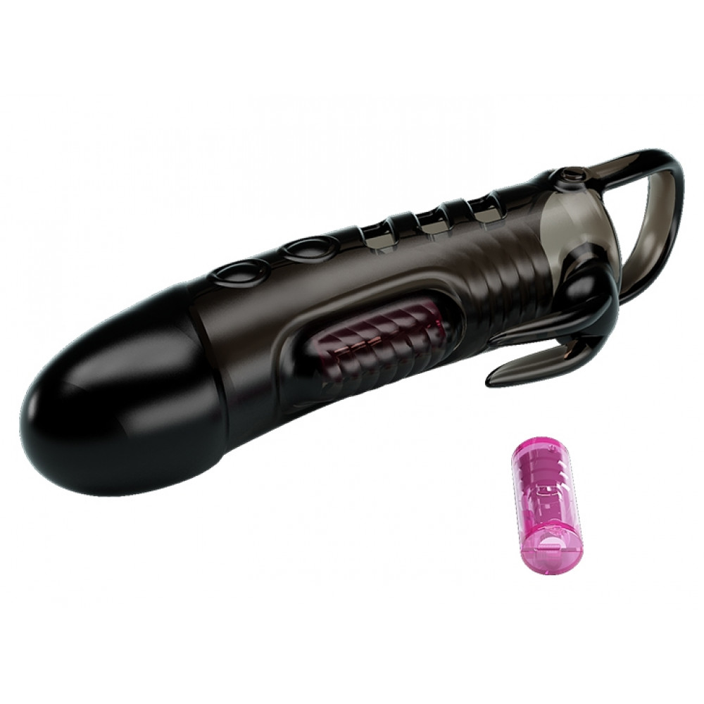 - Удлиняющая насадка с вибростимуляцией ( на 2,5 см ) PRETTY LOVE - PENIS SLEEVE Sloane, BI-026243-1 5